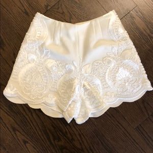 alexis white embroidered shorts